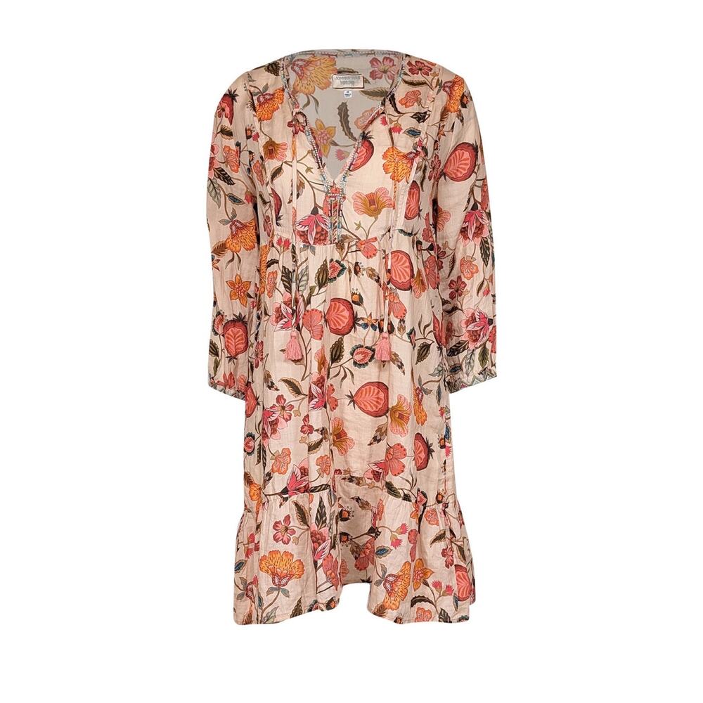 Johnny Was Pink Floral Tunic Blouse Sz.XS